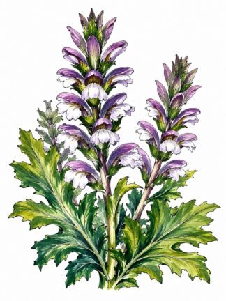 Original Acanthus Flower Drawing