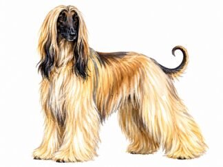 Original Afghan Hound Dog Drawing