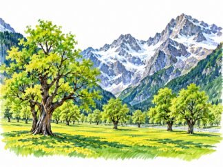 Original Ahornboden Austria Drawing