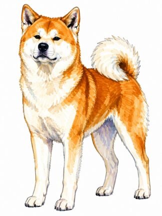 Original Akita Dog Drawing