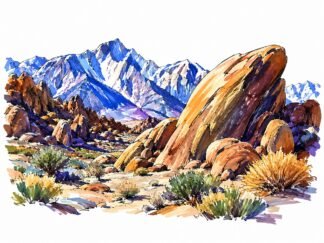 Original Alabama Hills USA Drawing