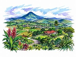 Original Alajuela Costa Rica Drawing