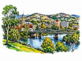Original Albury Australia Drawing