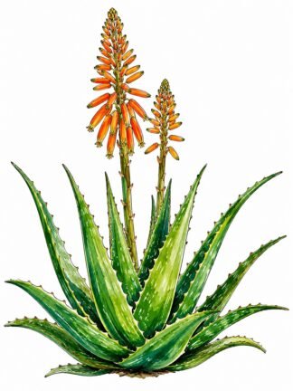 Original Aloe Flower Drawing
