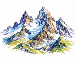 Original Alpine Peaks Drawing