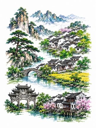 Original Anhui China Drawing