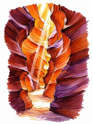 Original Antelope Canyon in the Navajo Nation USA Drawing