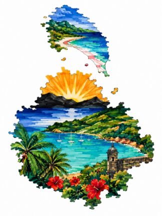 Original Antigua and Barbuda Drawing