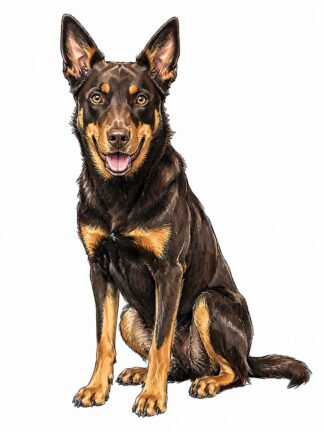 Original Australian Kelpie Dog Drawing