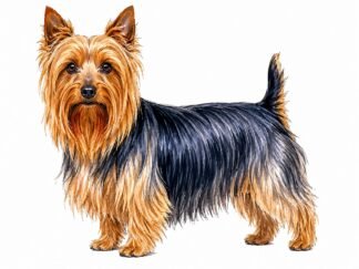 Original Australian Silky Terrier Dog Drawing
