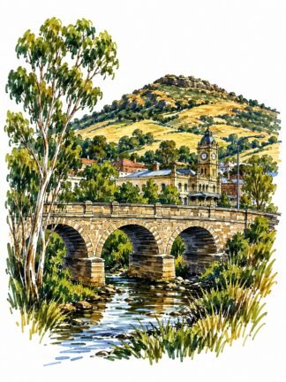 Original Bacchus Marsh Australia Drawing