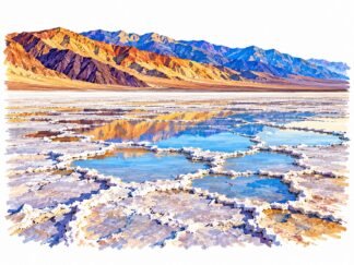 Original Badwater Basin Death Valley California USA Drawing