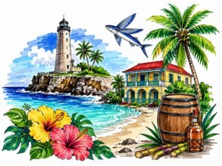 Original Barbados Drawing