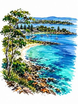 Original Batemans Bay New South Wales Australia Drawing