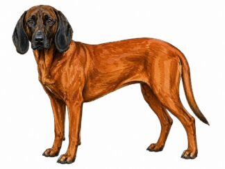 Original Bavarian Mountain Scent Hound Dog Drawing