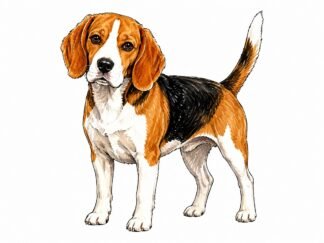 Original Beagle Dog Drawing