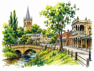 Original Beechworth Australia Drawing