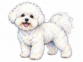Original Bichon Frise Dog Drawing