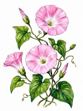 Original Bindweed Flower Drawing
