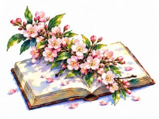 Original Blossoming Book Drawing
