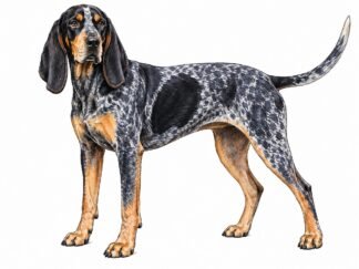 Original Bluetick Coonhound Dog Drawing