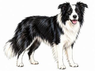 Original Border Collie Dog Drawing