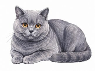 Original British Shorthair Cat Drawing