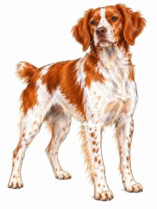 Original Brittany Dog Drawing