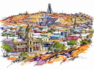Original Broken Hill New South Wales Australia Drawing