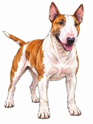Original Bull Terrier Dog Drawing