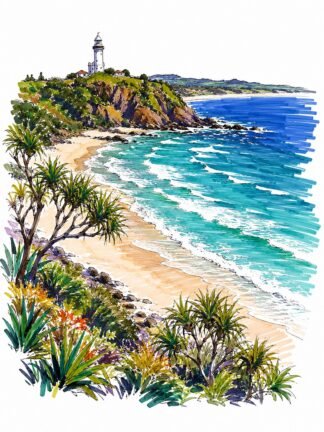 Original Byron Bay New South Wales Australia Drawing