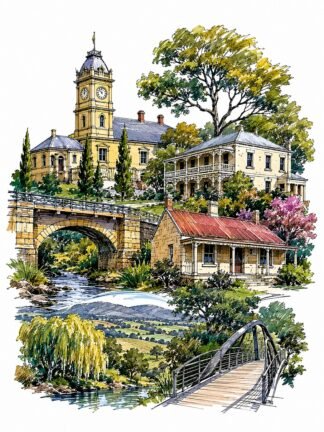 Original Camden New South Wales Australia Drawing