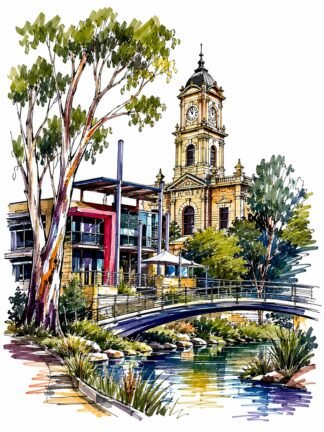 Original Campbelltown New South Wales Australia Drawing