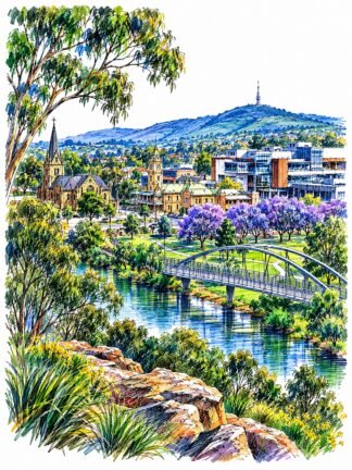 Original Campbelltown New South Wales Australia Drawing