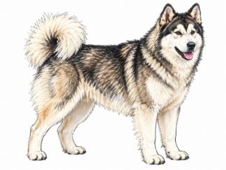 Original Canadian Eskimo Dog Drawing