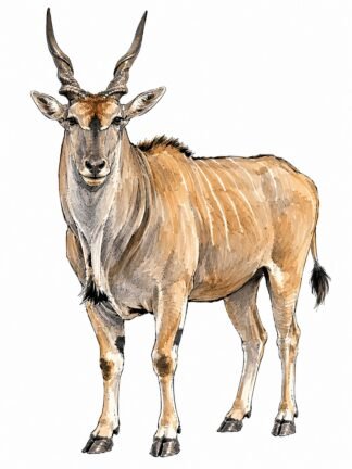 Original Cape Eland in Etosha National Park Namibia Drawing