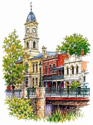 Original Castlemaine Australia Drawing