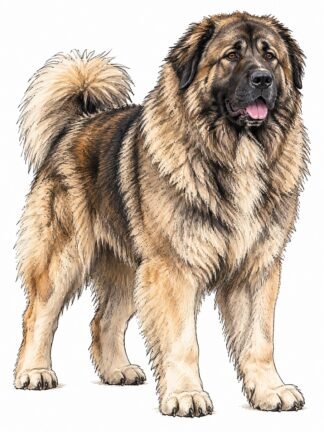 Original Caucasian Shepherd Dog Drawing