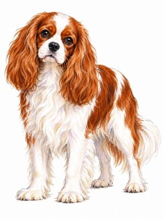 Original Cavalier King Charles Spaniel Dog Drawing