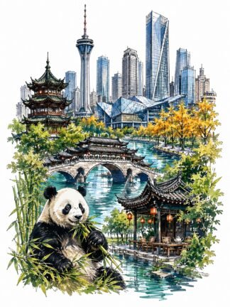 Original Chengdu China Drawing