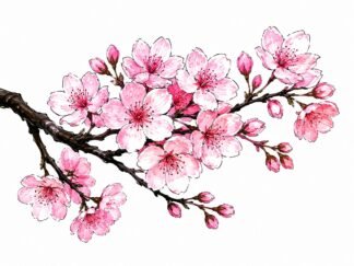 Original Cherry Blossom Drawing
