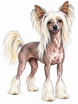 Original Chinese Crested Dog Drawing