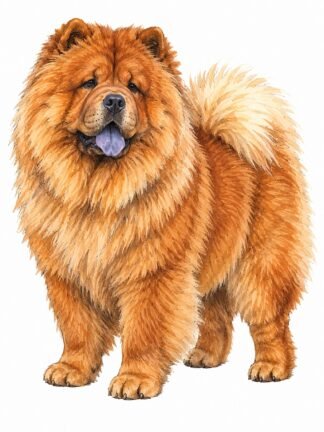Original Chow Chow Dog Drawing