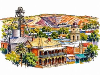Original Cobar New South Wales Australia Drawing