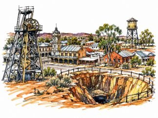Original Cobar New South Wales Australia Drawing