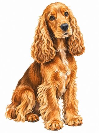 Original Cocker Spaniel Dog Drawing