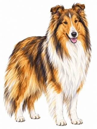 Original Collie Dog Drawing