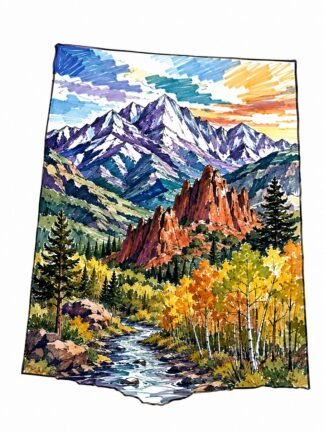 Original Colorado USA Drawing