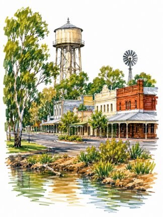 Original Coonamble Australia Drawing