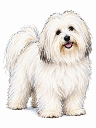 Original Coton De Tulear Dog Drawing